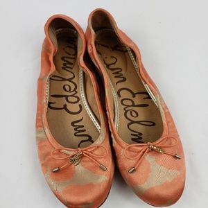 Sam Edelman Size 7.5 Orange Ballet Flats